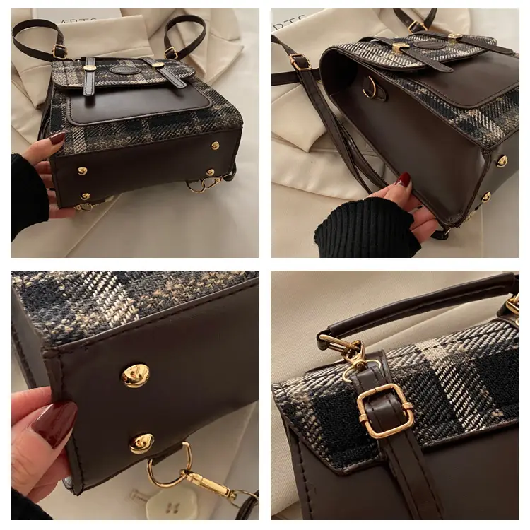 British College Style Plaid Shoulder Bag for Women — feature 9