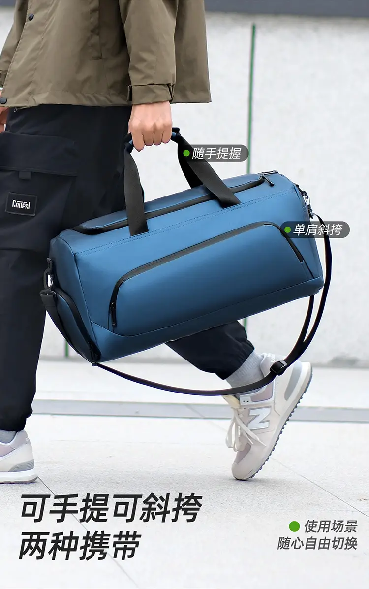 Men Large Capacity Blue Crossbody Travel Bag — feature 3