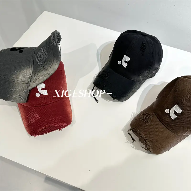 Women Baseball Cap Small Grey Black Embroidered - Image 8