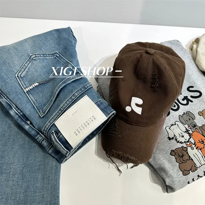 Women Baseball Cap Small Grey Black Embroidered — feature 12