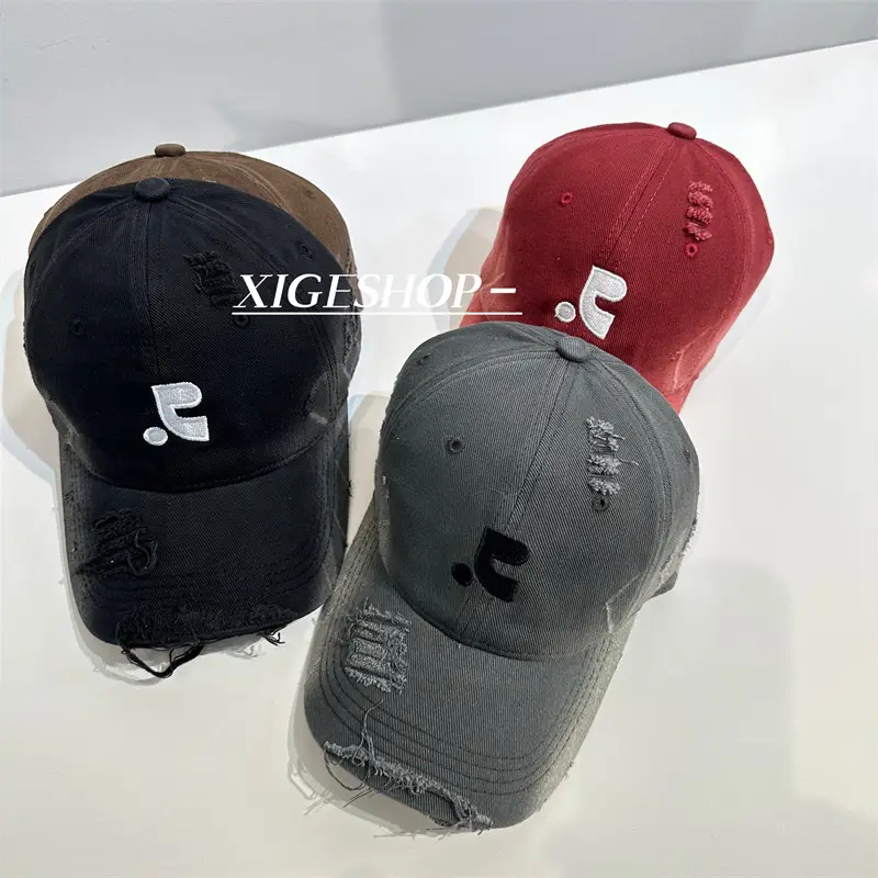 Women Baseball Cap Small Grey Black Embroidered — feature 14