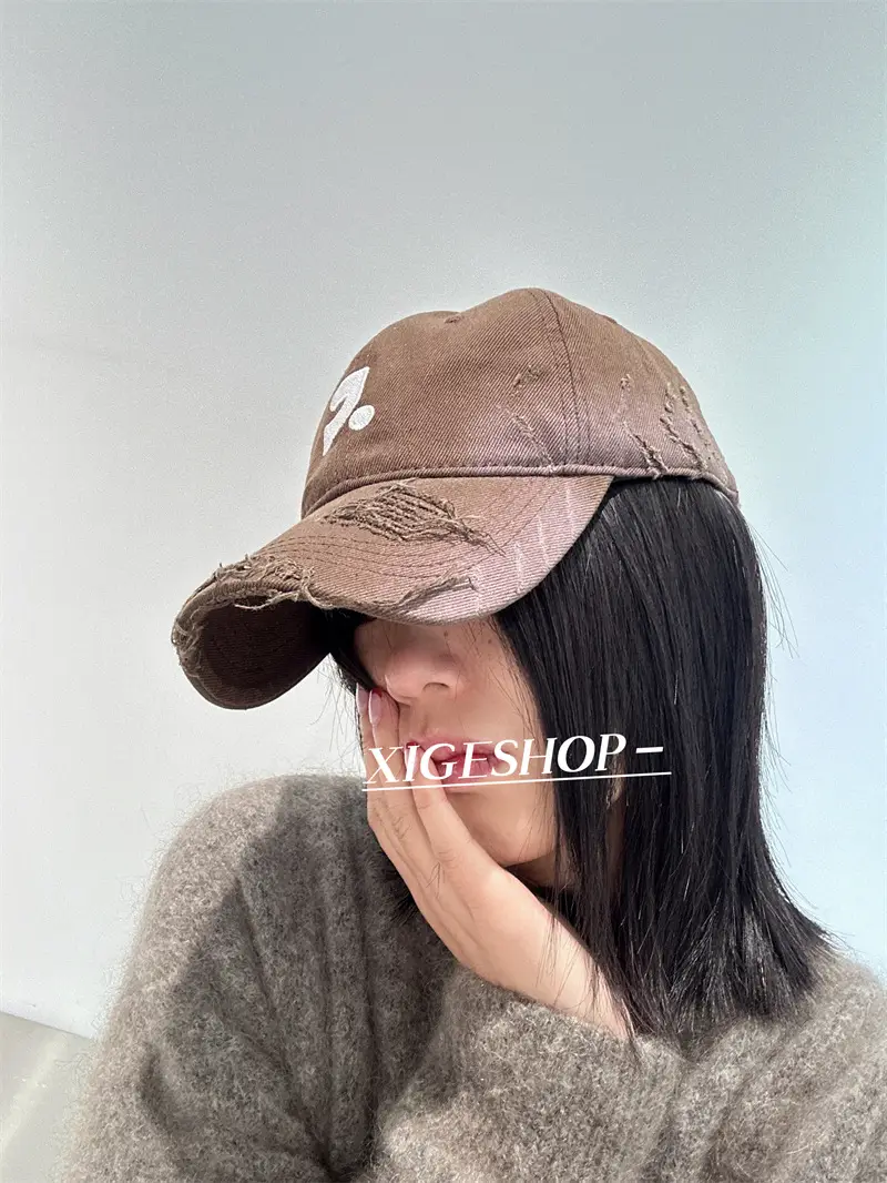 Women Baseball Cap Small Grey Black Embroidered — feature 15
