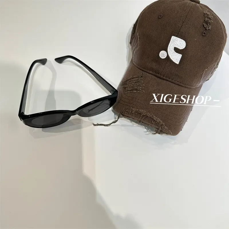 Women Baseball Cap Small Grey Black Embroidered — feature 18
