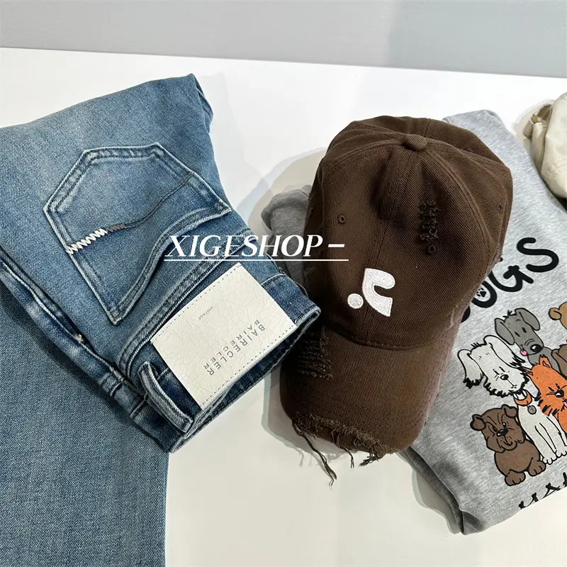 Women Baseball Cap Small Grey Black Embroidered — feature 3