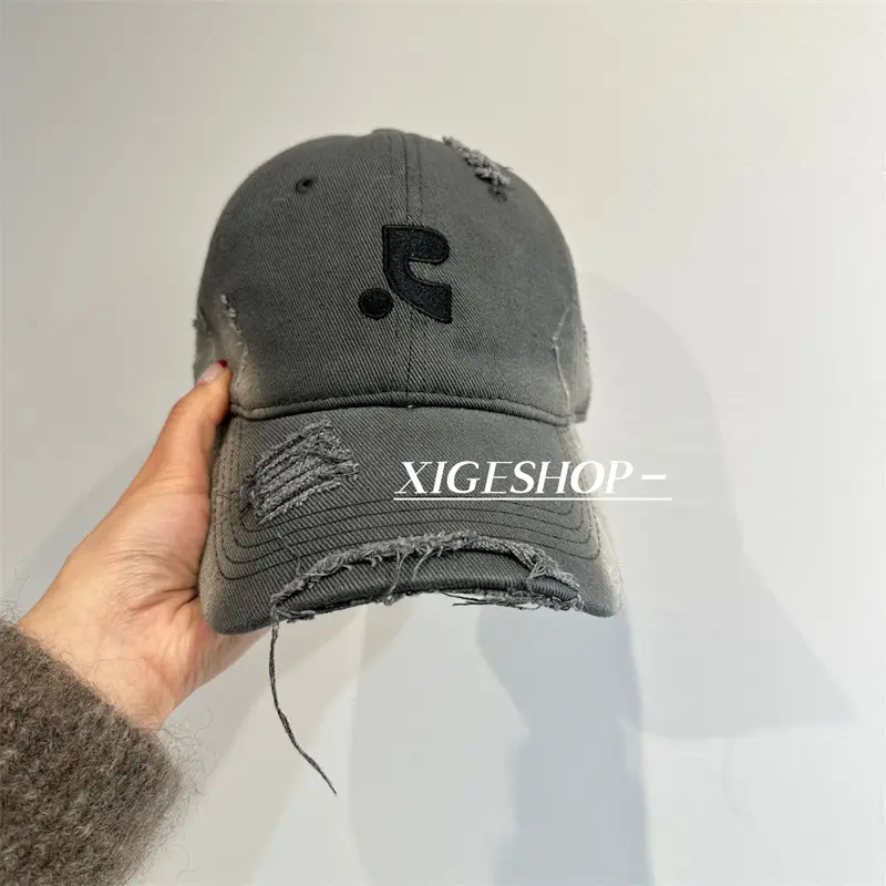 Women Baseball Cap Small Grey Black Embroidered - Image 4