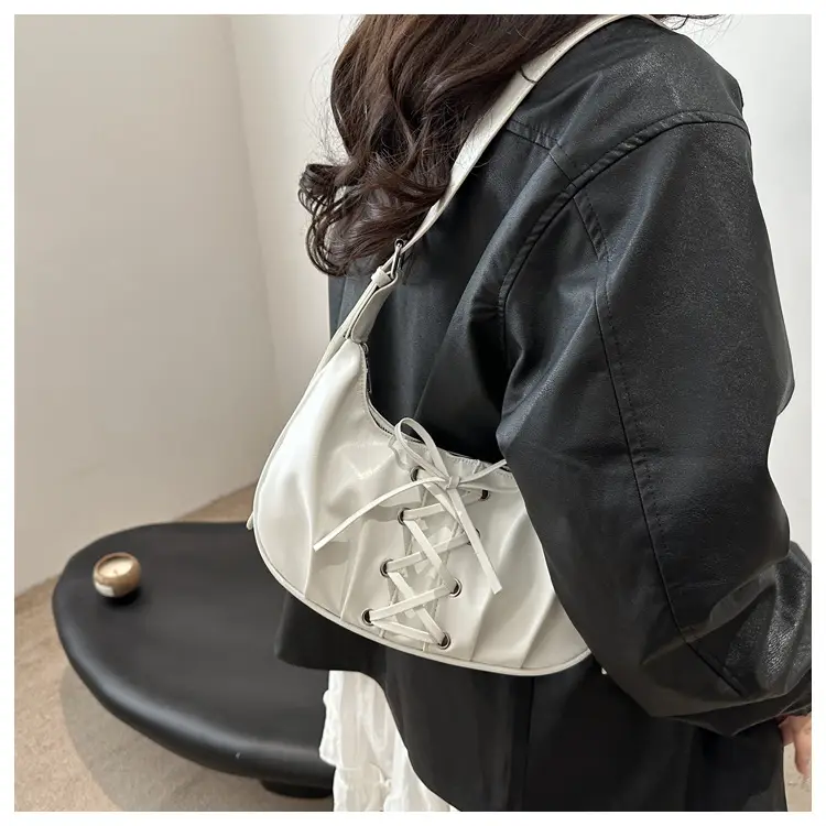 Black PU Lace-Up Bow Shoulder Bag for Women — feature 10