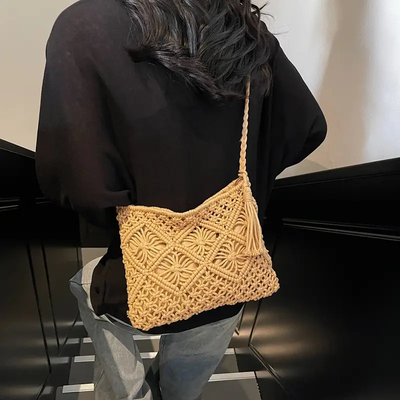 Korean Style Cotton Rope Tassel Bag 2025 Summer - Image 7