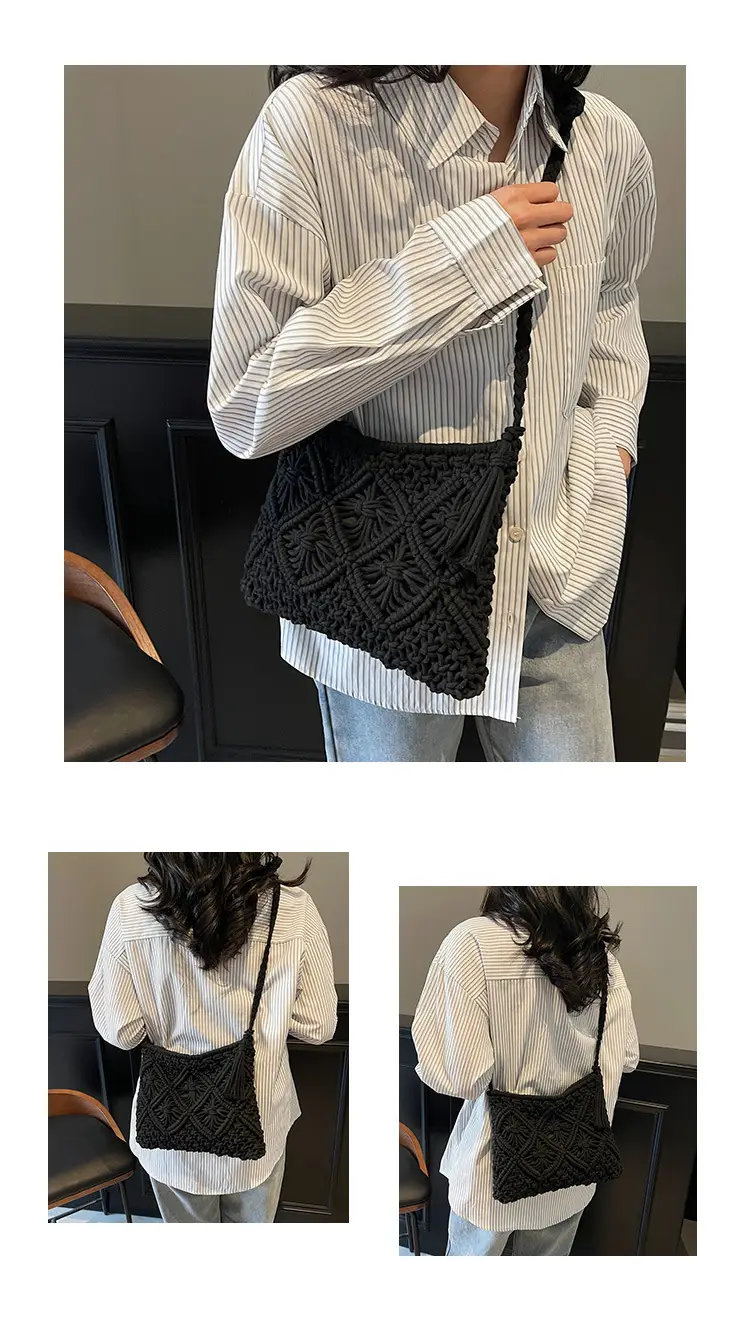 Korean Style Cotton Rope Tassel Bag 2025 Summer — feature 10