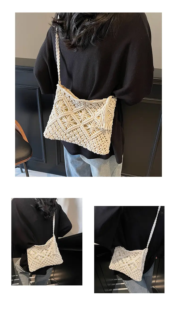 Korean Style Cotton Rope Tassel Bag 2025 Summer — feature 13