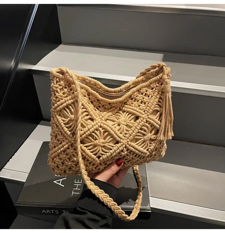 Korean Style Cotton Rope Tassel Bag 2025 Summer — feature 15