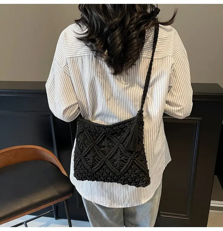 Korean Style Cotton Rope Tassel Bag 2025 Summer — feature 18
