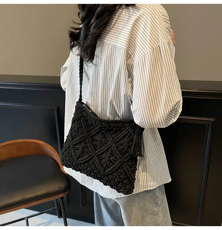Korean Style Cotton Rope Tassel Bag 2025 Summer — feature 21