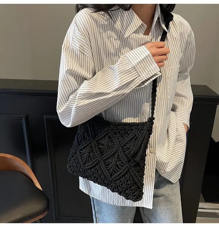 Korean Style Cotton Rope Tassel Bag 2025 Summer — feature 22