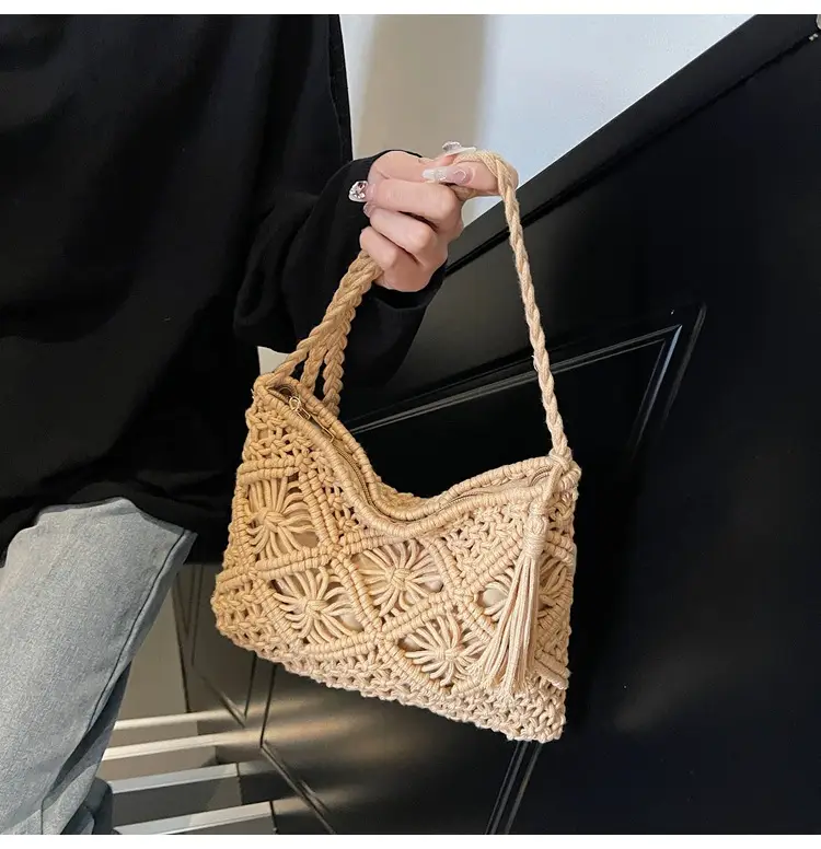 Korean Style Cotton Rope Tassel Bag 2025 Summer — feature 23