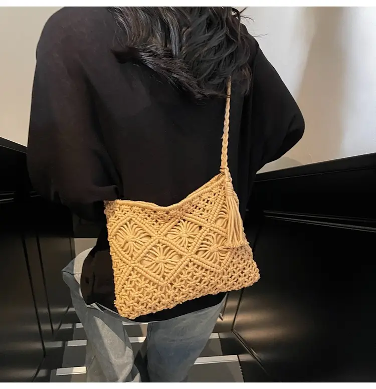 Korean Style Cotton Rope Tassel Bag 2025 Summer — feature 26