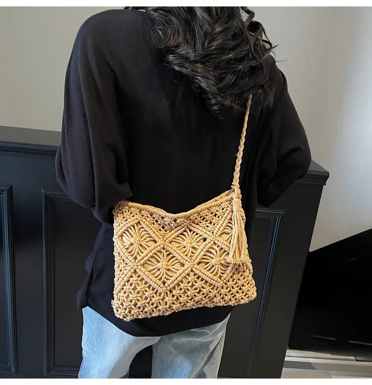 Korean Style Cotton Rope Tassel Bag 2025 Summer — feature 27