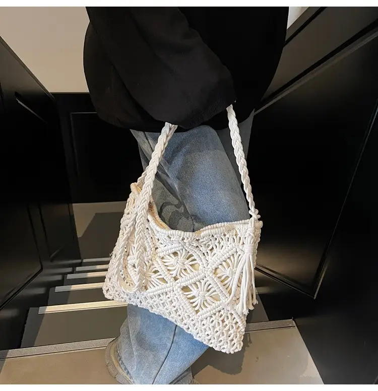 Korean Style Cotton Rope Tassel Bag 2025 Summer — feature 28