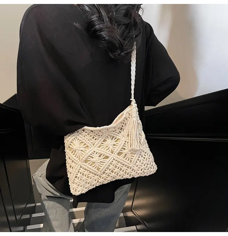 Korean Style Cotton Rope Tassel Bag 2025 Summer — feature 29