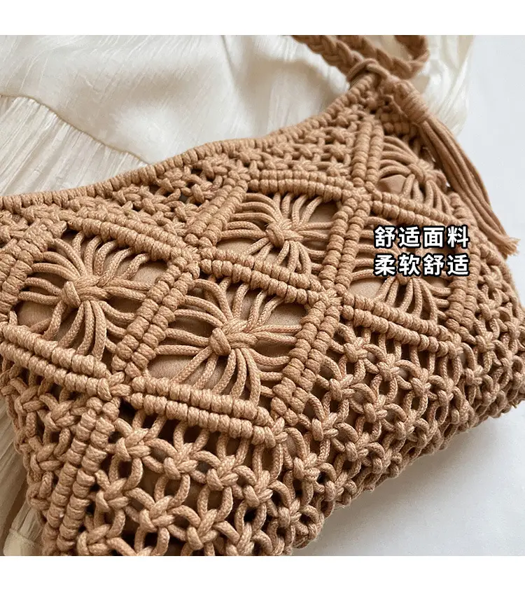 Korean Style Cotton Rope Tassel Bag 2025 Summer — feature 3
