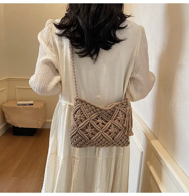 Korean Style Cotton Rope Tassel Bag 2025 Summer — feature 33