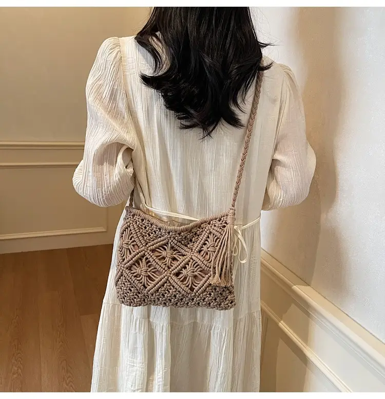 Korean Style Cotton Rope Tassel Bag 2025 Summer — feature 34