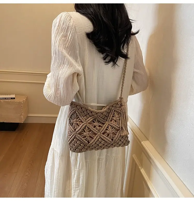 Korean Style Cotton Rope Tassel Bag 2025 Summer — feature 35