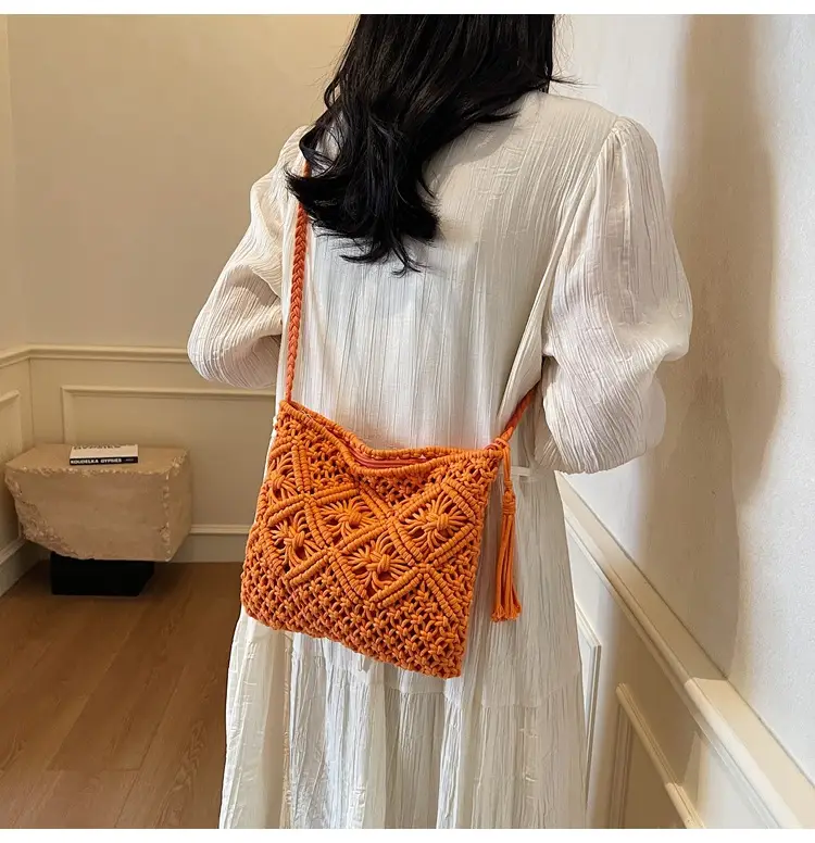 Korean Style Cotton Rope Tassel Bag 2025 Summer — feature 37