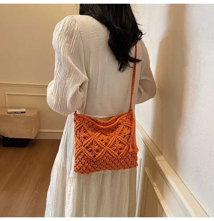 Korean Style Cotton Rope Tassel Bag 2025 Summer — feature 39