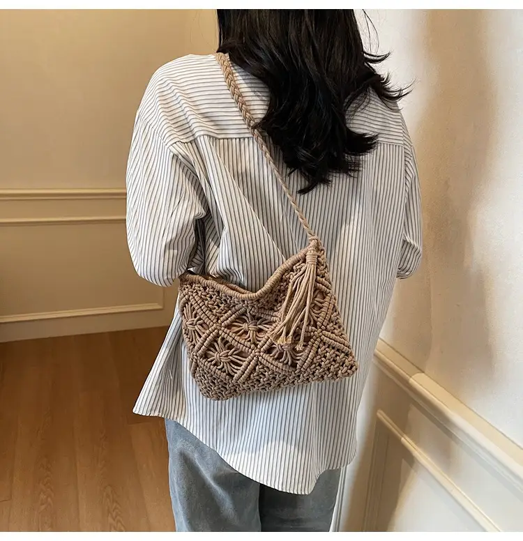 Korean Style Cotton Rope Tassel Bag 2025 Summer — feature 42