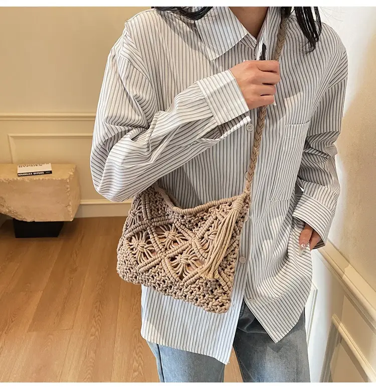 Korean Style Cotton Rope Tassel Bag 2025 Summer — feature 46