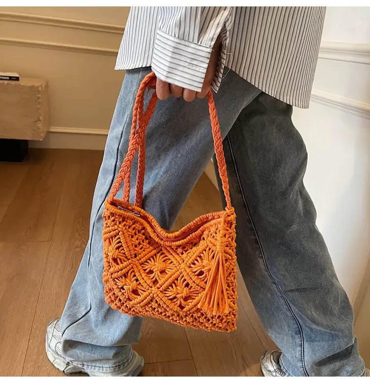 Korean Style Cotton Rope Tassel Bag 2025 Summer — feature 48