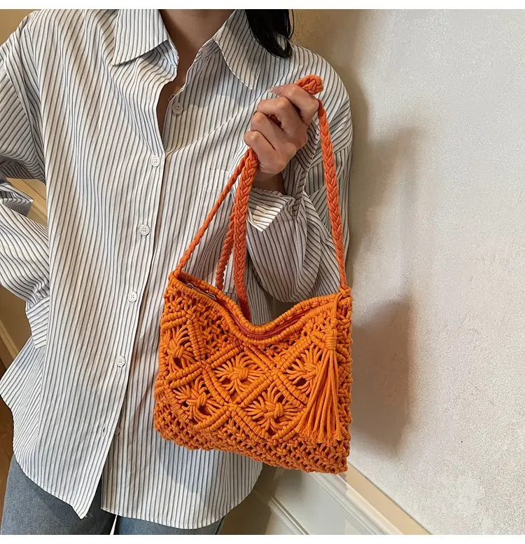 Korean Style Cotton Rope Tassel Bag 2025 Summer — feature 49