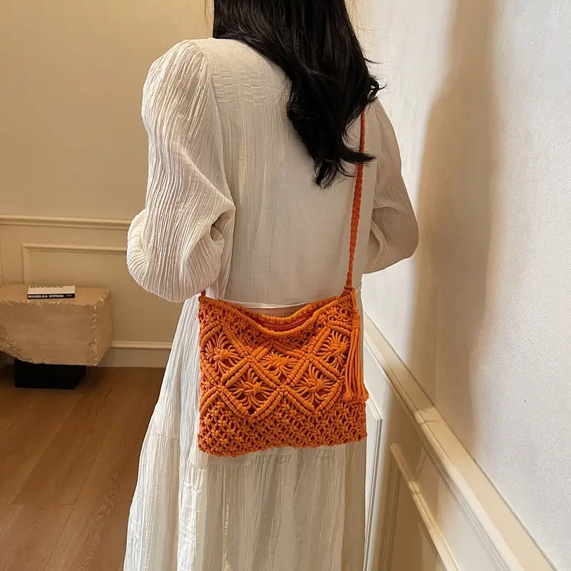 Korean Style Cotton Rope Tassel Bag 2025 Summer - Image 4