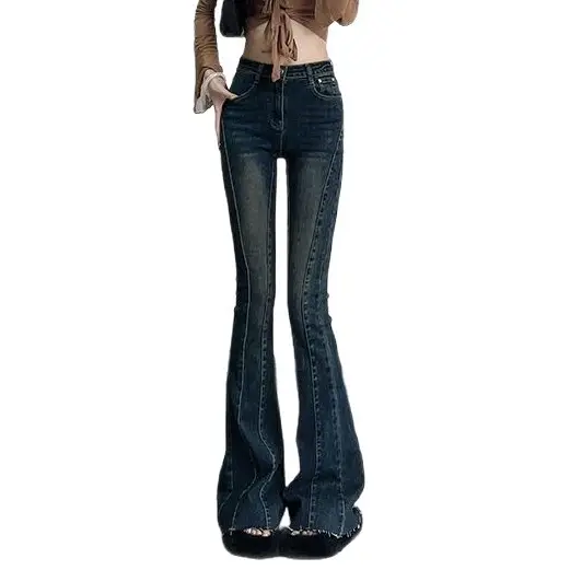 Dark Blue Flared Jeans for Tall Women 175cm