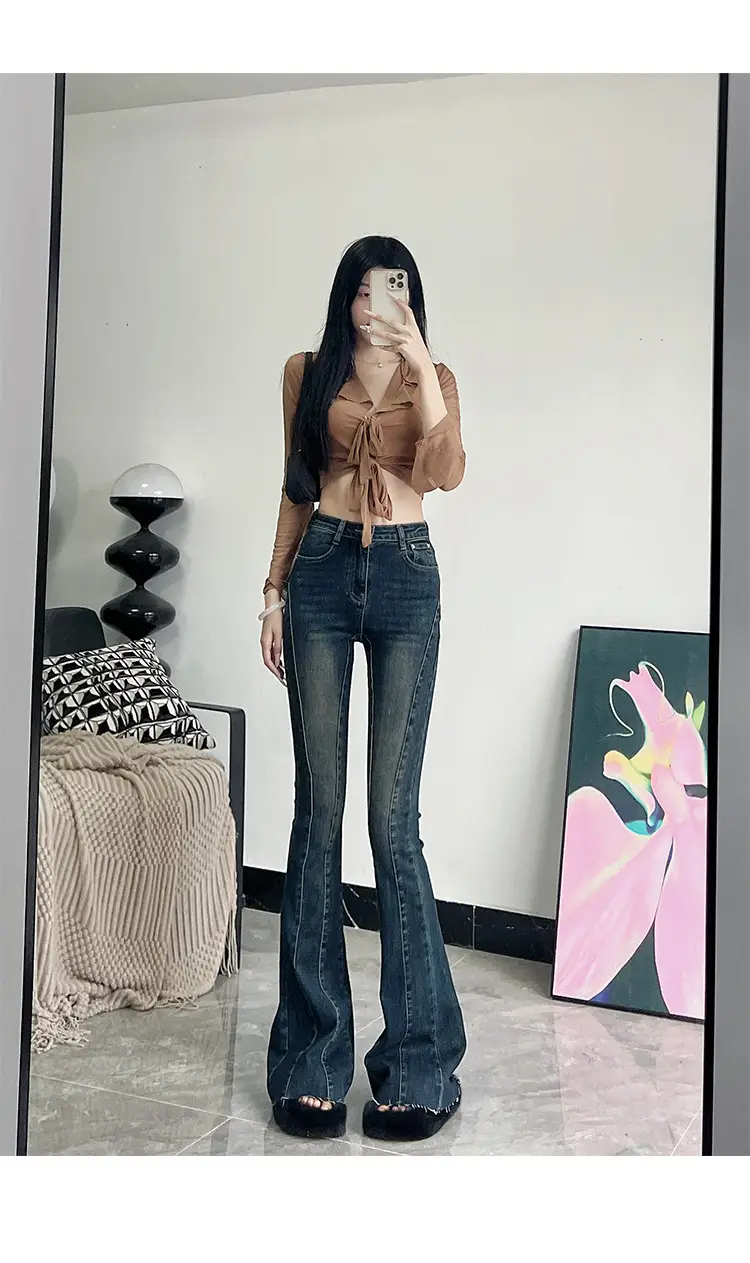 Dark Blue Flared Jeans for Tall Women 175cm — feature 10