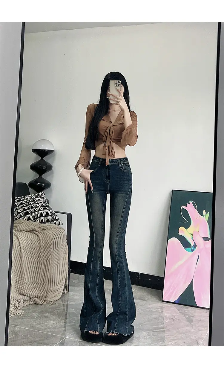 Dark Blue Flared Jeans for Tall Women 175cm — feature 11