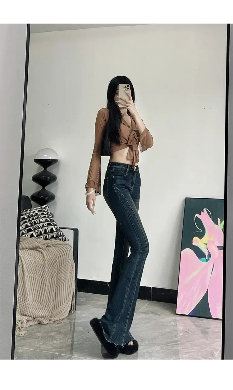 Dark Blue Flared Jeans for Tall Women 175cm — feature 12