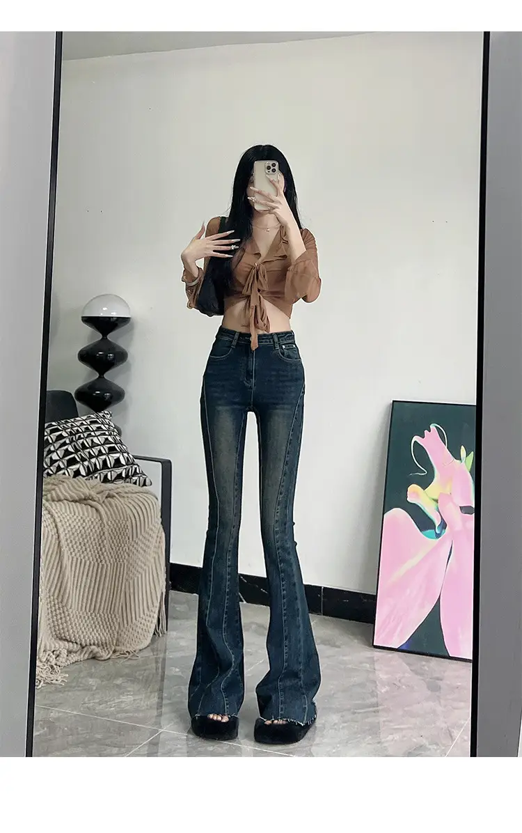 Dark Blue Flared Jeans for Tall Women 175cm — feature 3