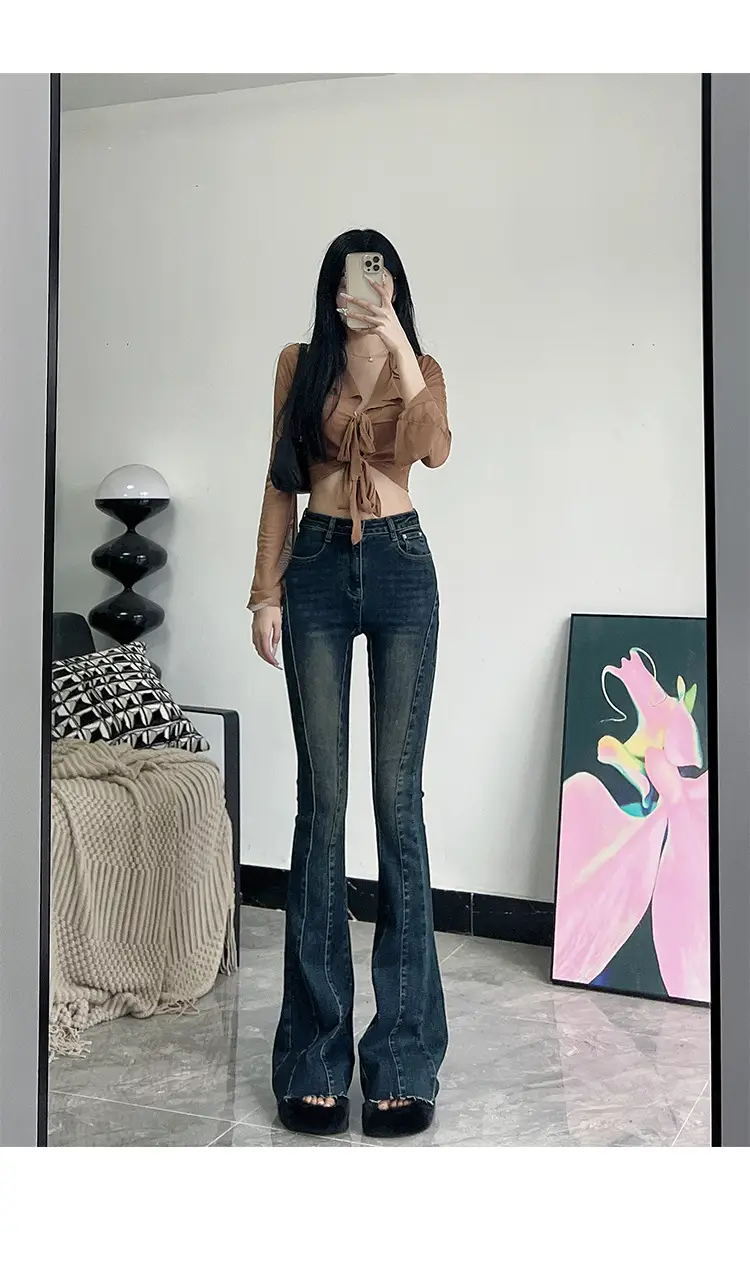Dark Blue Flared Jeans for Tall Women 175cm — feature 4
