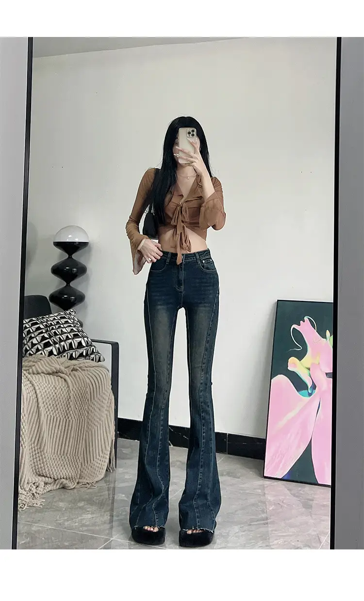 Dark Blue Flared Jeans for Tall Women 175cm — feature 5