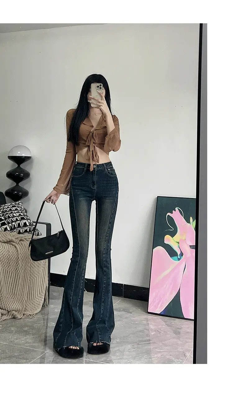 Dark Blue Flared Jeans for Tall Women 175cm — feature 6
