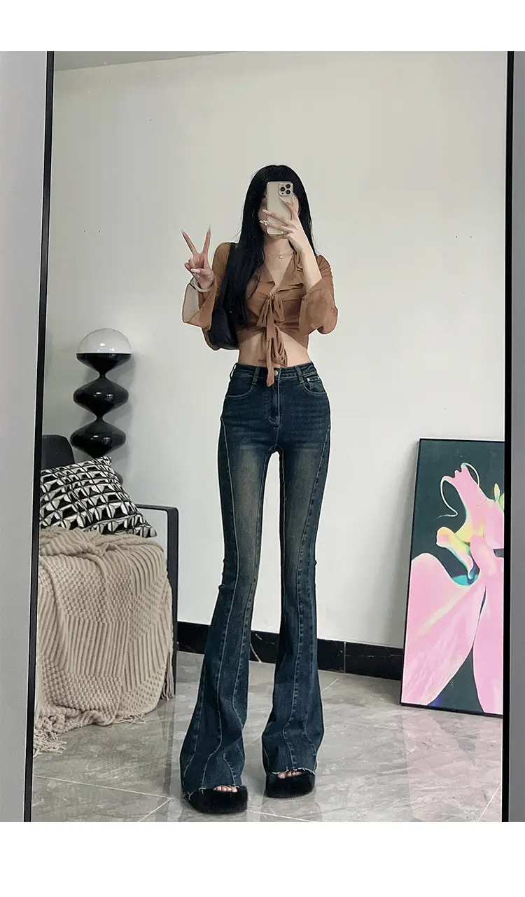 Dark Blue Flared Jeans for Tall Women 175cm — feature 8