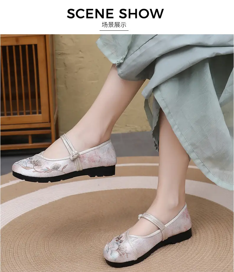 Ethnic Style Embroidered Shoes Antique Style Hanfu Shoes Old Beijing Cloth Shoes Women's Comfortable Soft Bottom Retro National Style Mother Shoes — feature 12