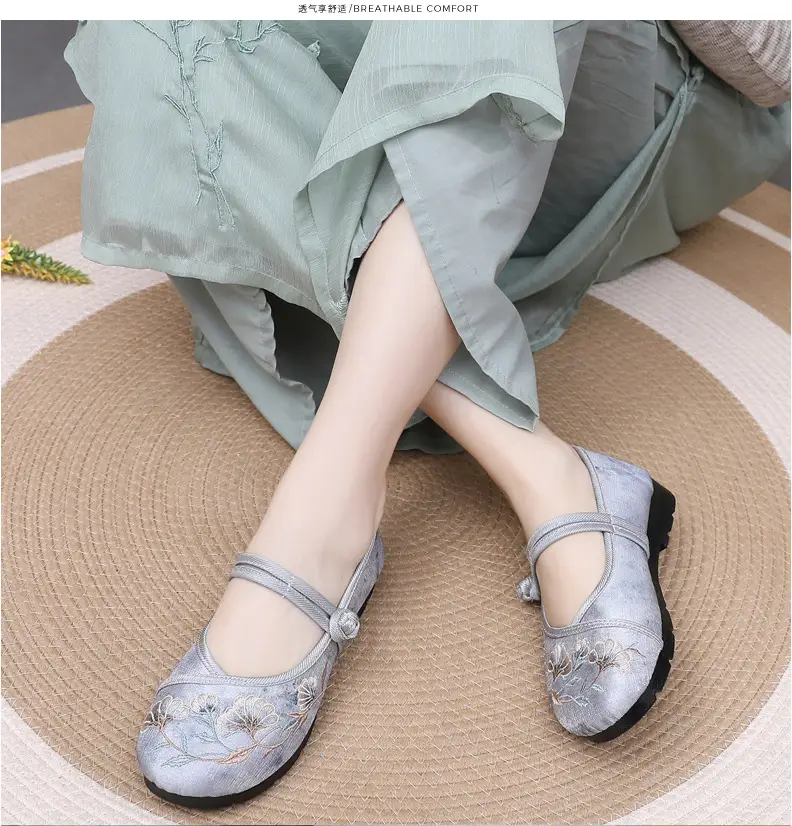 Ethnic Style Embroidered Shoes Antique Style Hanfu Shoes Old Beijing Cloth Shoes Women's Comfortable Soft Bottom Retro National Style Mother Shoes — feature 17