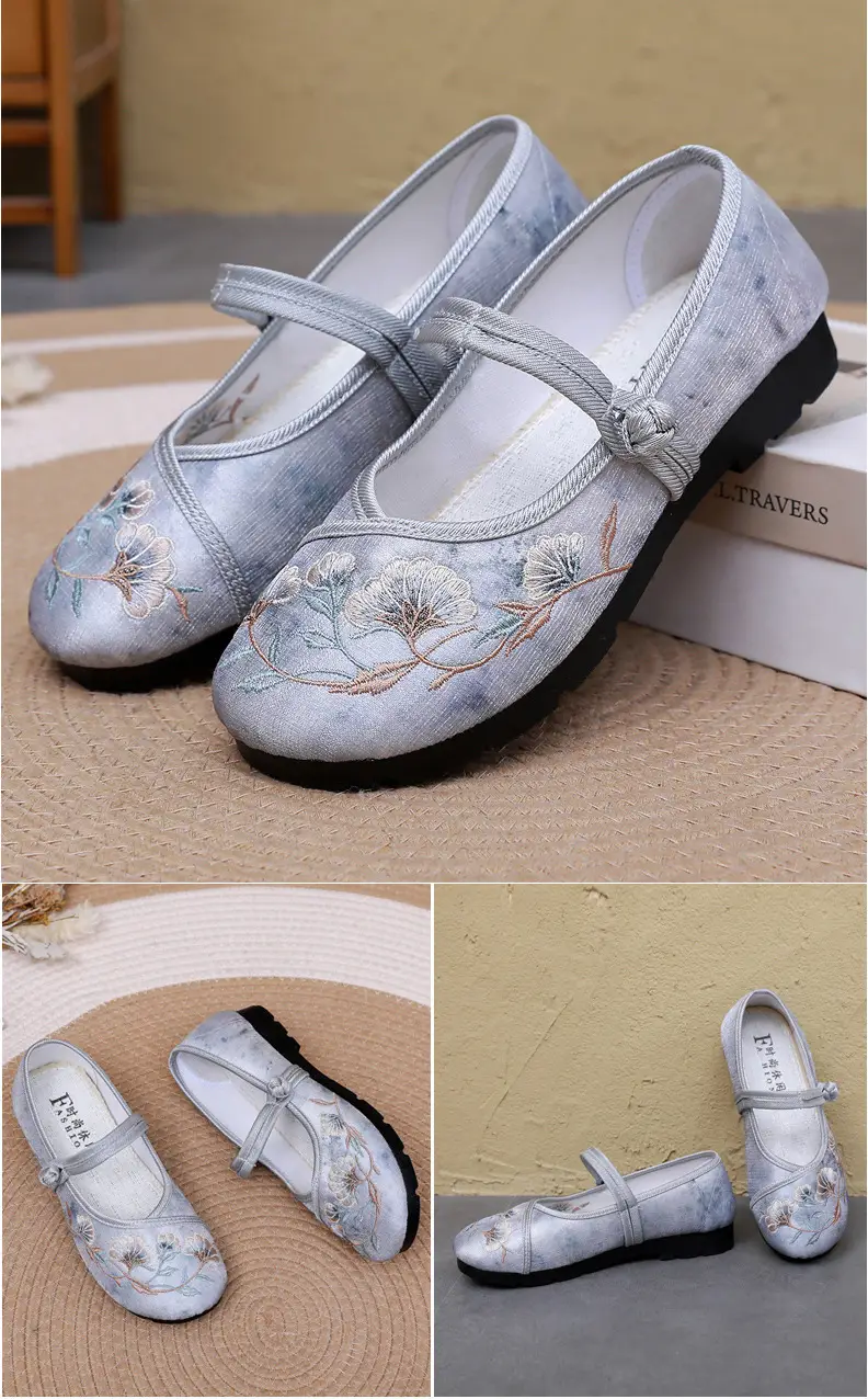 Ethnic Style Embroidered Shoes Antique Style Hanfu Shoes Old Beijing Cloth Shoes Women's Comfortable Soft Bottom Retro National Style Mother Shoes — feature 26