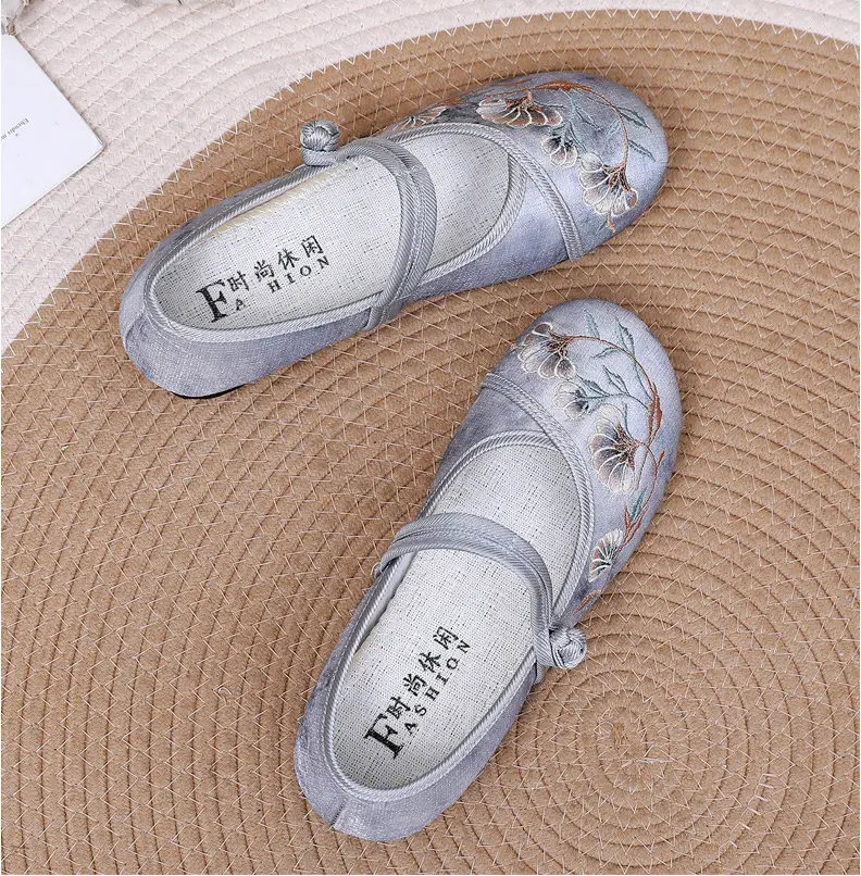 Ethnic Style Embroidered Shoes Antique Style Hanfu Shoes Old Beijing Cloth Shoes Women's Comfortable Soft Bottom Retro National Style Mother Shoes — feature 27