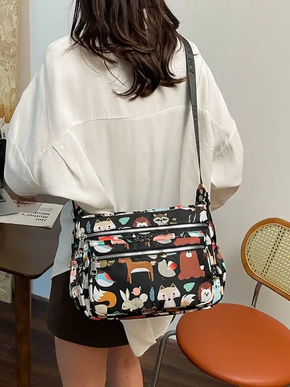 Women's Printed Oxford Shoulder Bag 2024 Large Capacity - Image 6