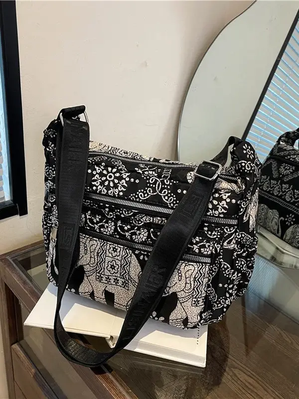 Women's Printed Oxford Shoulder Bag 2024 Large Capacity - Image 7