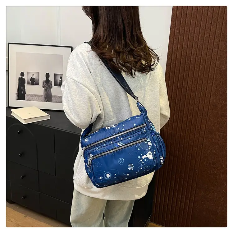 Women's Printed Oxford Shoulder Bag 2024 Large Capacity — feature 12