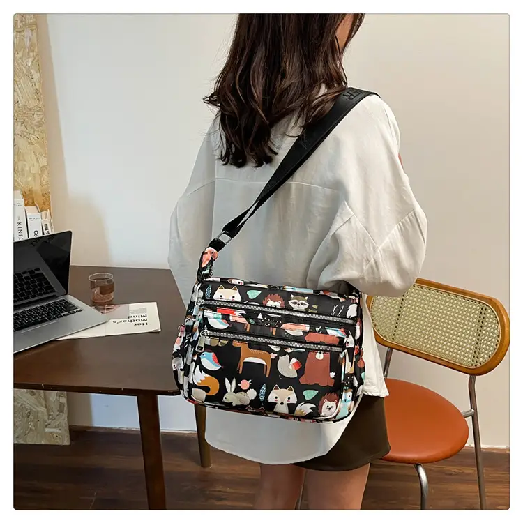 Women's Printed Oxford Shoulder Bag 2024 Large Capacity — feature 20